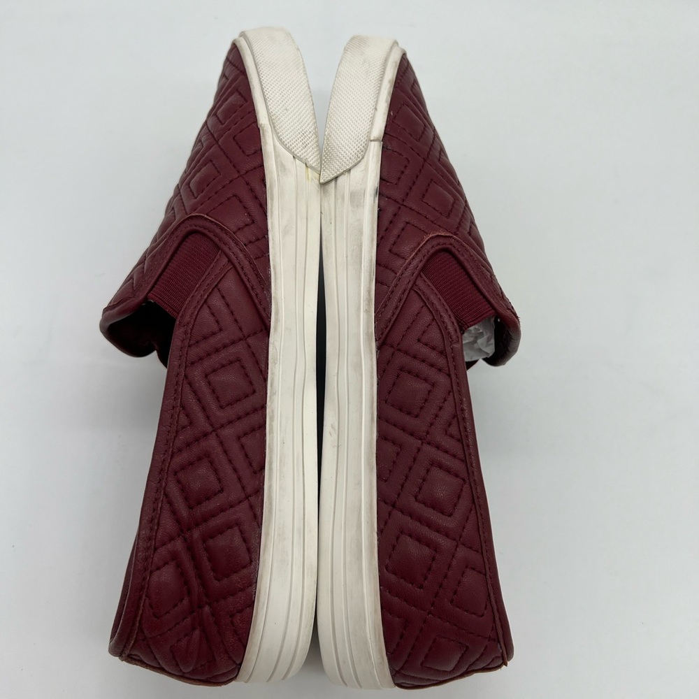 Tory Burch Womens Quilted Slip-On Sneakers Burgundy Wine Size 9 - Picture 7 of 14